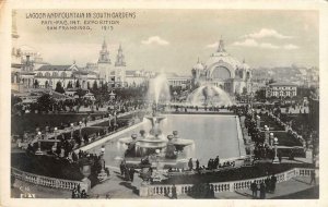 RPPC SAN FRANCISCO Lagoon & Fountain South Gardens PPIE 1915 Vintage Postcard