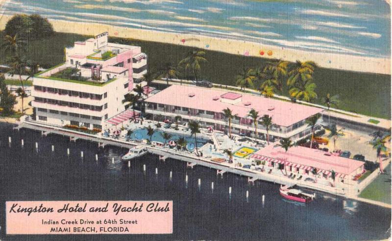 art deco kingston hotel and yacht club  miami beach  florida L5026 antique postc