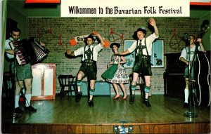 Wilkommen Bavarian Folk Festival Frankenmuth Michigan MI VTG Postcard UNP Unused 