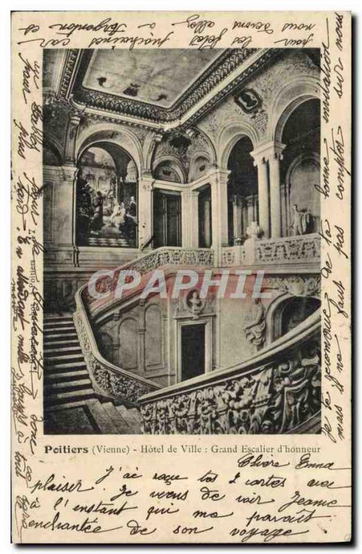 Postcard Poitiers Old Town Hotel Grand Staircase & # 39honneur