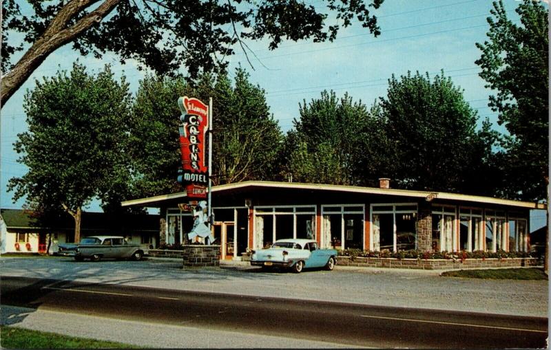 Lanoraie Quebec Canada~St Lawrence Restaurant & Motels~Nice 1950s Cars Postcard 