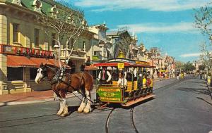 Disneyland, Horse-Drawn Street Car, Main Street, USA, Used, Old Postcard