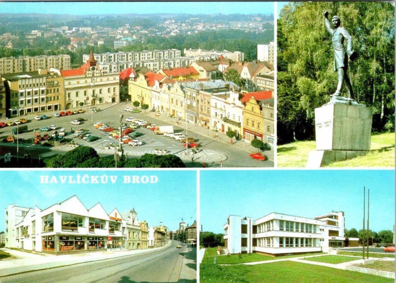 Havlickuv Brod, Czech Republic STREET~SHOPPING CENTER~HOTEL SLUNCE 4X6 Postcard