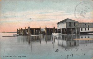 Kissimmee Florida City Dock, Some ink Markings On Front Vintage Postcard U3785 