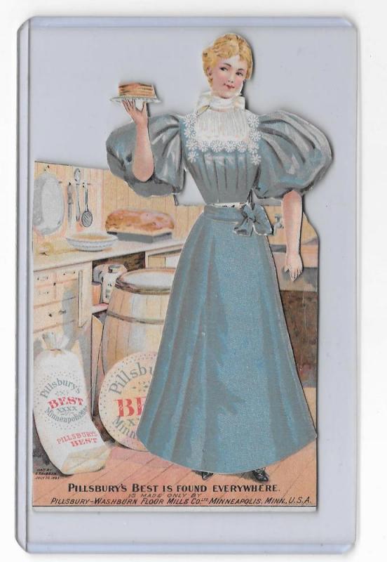 1895 Pillsbury Flour Victorian Paper Doll Advert Assembled