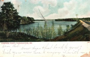 Vintage Postcard 1906 Campers Point Naranacook Maine The Metropolitan News Co.