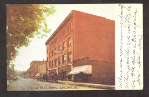 MOLINE ILLINOIS SHALLENE BROS. STORE VINTAGE POSTCARD ALEXIS ILL.