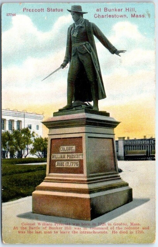 M-64494 Prescott Statue at Bunker Hill Charlestown Boston Massachusetts