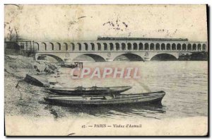 Old Postcard Paris Viaduct & # 39Auteuil Boat Train
