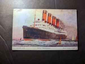 Mint England Ship Postcard Cunard Line RMS Mauretania