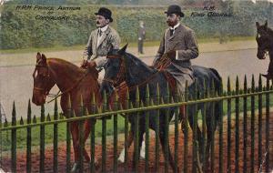 Royalty Prince Arthur of Connaught & His Majesty King George on horses