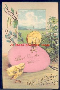Easter, PFB No 6911, Chicks with Pink Silk Egg Inset 