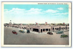 c1930's Miramar Court on the Beach Galveston Texas TX Unposted Postcard