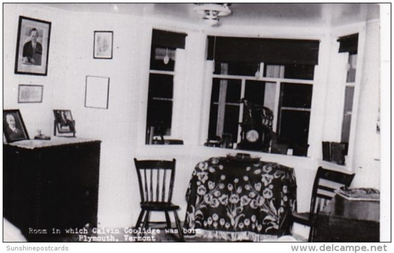 Vermont Plymouth Room In Which Calvin Coolidge Was Born Real Photo