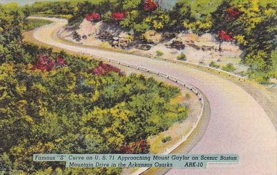 Famous S Curve On U S 71 Approaching Mount Gaylor On Scenic Boston Mountain D...