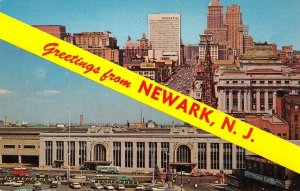 NEWARK, NJ Large Letter Railroad Station New Jersey c1950s Vintage Postcard