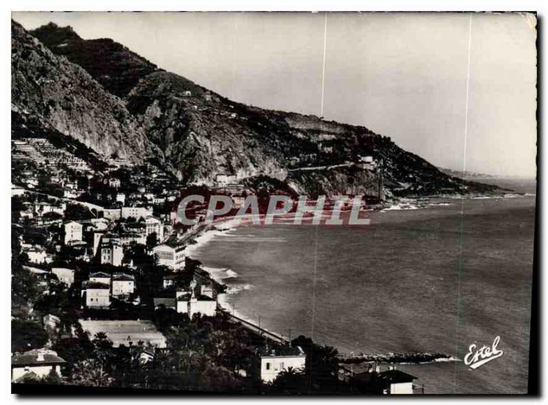 Postcard Moderne Menton Bay View Caravan and the Italian Border