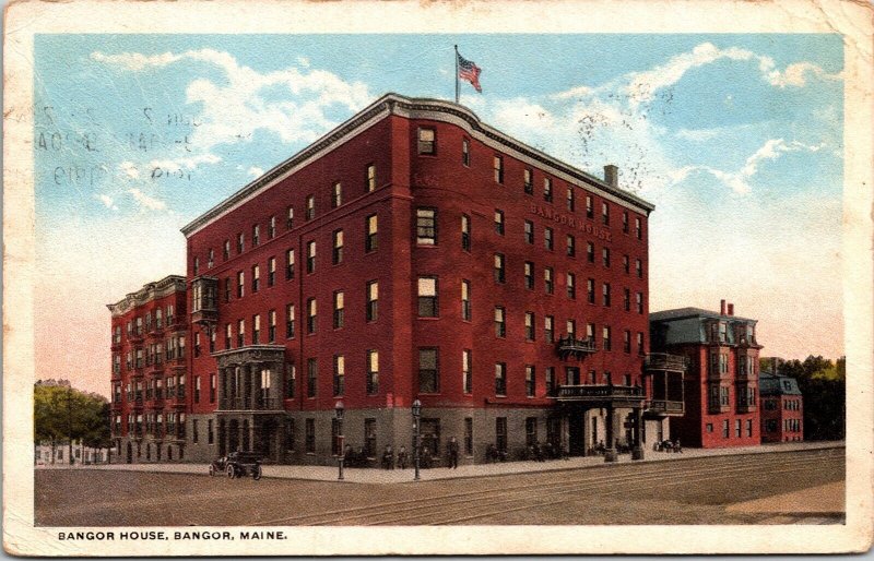 Bangor Maine Bangor House Historic Landmark Streetview WB Cancel WOB Postcard 