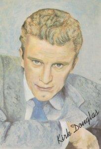 Kirk Douglas Film Movie Star Rare Jane Hart Painting Postcard