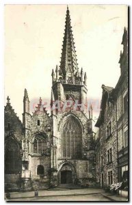 Old Postcard Window I and V Church of Our Lady modern steeple arrow