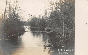 H50/ Manton Michigan RPPC Postcard c1920 Cedar Creek View  157