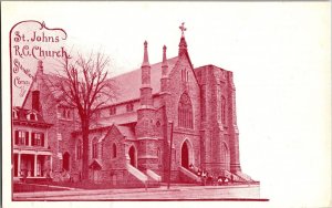 St. Johns Roman Catholic Church, Stamford CT Undivided Back Vintage Postcard P45