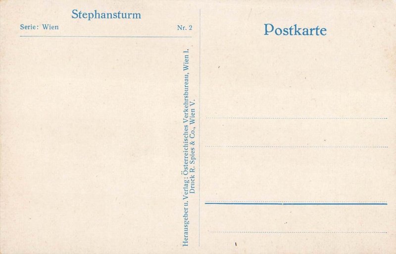 Vintage Wien Stephansturm Postcard St. Stephen's Cathedral Austria Eagle