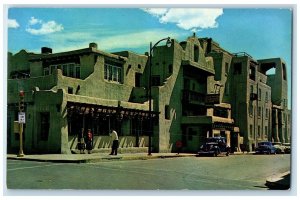 c1950's La Fonda Hotel Restaurant Building Classic Cars Santa Fe NM Postcard