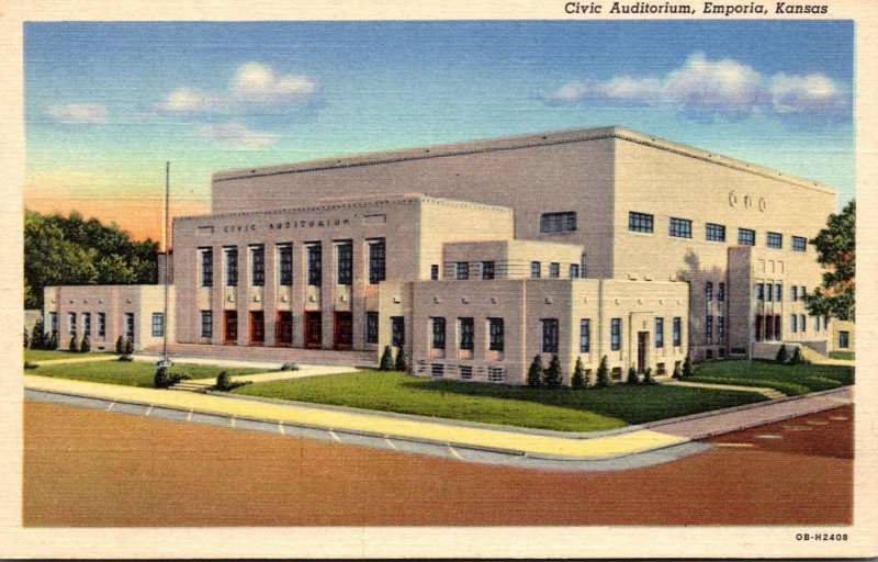 Kansas Emporia Civic Auditorium Curteich