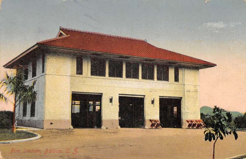 Balboa Canal Zone Panama Fire Station Vintage Postcard AA67705