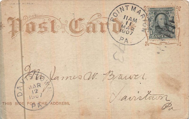 TOE CORN PASSION FOR MUSIC ROMANCE COMIC LIVINGSTON POSTCARD 1907