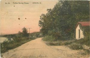 Dixon Illinois 1911 Fullers Spring House Hand colored postcard 7417