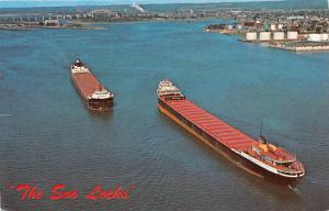 8820  Lake freighters in the  The Soo Locks MI