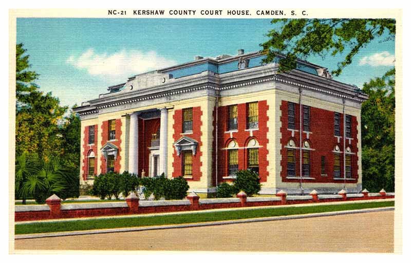 Postcard COURT HOUSE SCENE Camden South Carolina SC AQ7702