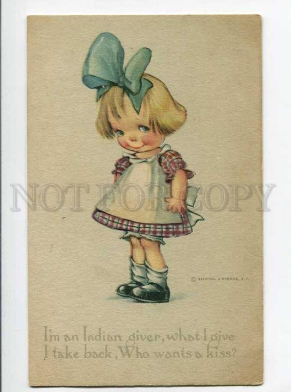 264771 Cute Girl with Kiss by TWELVETREES Vintage R&N #713