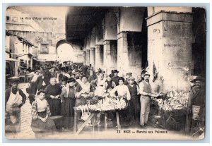 Nice Alpes-Maritime France Postcard Vendors at Fish Market c1910 Unposted