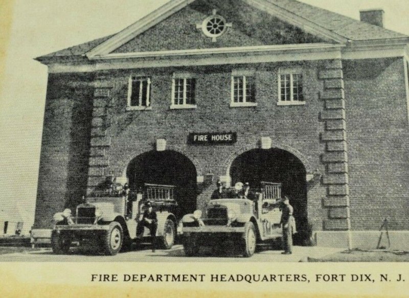 WWI Fire Department Headquarters Fort Dix, NJ World War I Vintage Postcard P72 