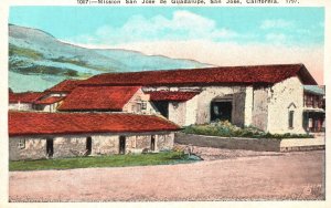 Vintage Postcard Mission Church San Jose De Guadalupe San Jose California CA