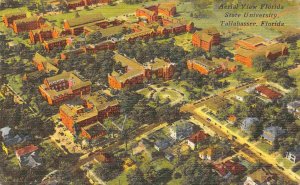 Florida State University Aerial View Tallahassee FL 1950 linen postcard