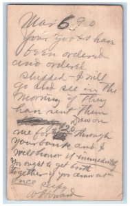 1890 Goods Have Been Ordered Fairfield Nebraska NE Omaha NE Postal Card