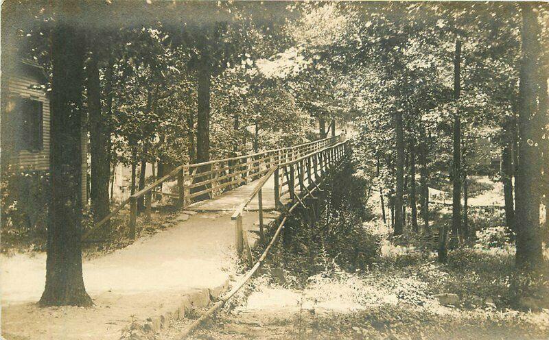 C-1910 Mont Eagle Tennessee Rustic Foot Bridge RPPC Photo Postcard 1457