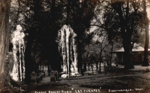 Postcard Parque Romero Rubio Fountain Cuernavaca Morelos Mexico MX RPPC