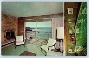 North Depoe Bay Oregon OR Postcard Surfrider Motel Resort Interior c1960 Vintage