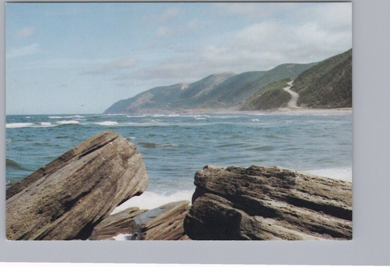 Rocky Shore, Cap Rouge, Cape Breton, Nova Scotia, Chrome Postcard