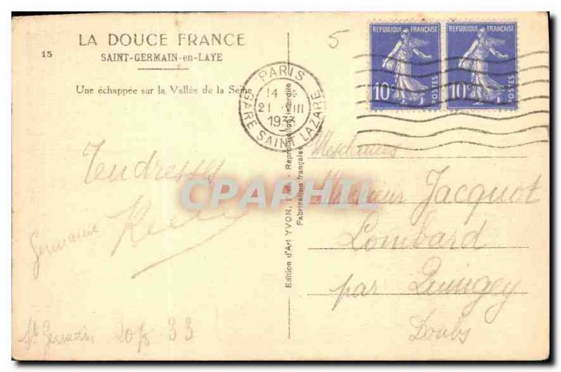 Old Postcard Saint Germain en Laye a echappee the Vallee de la Seine
