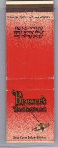 Matchbook Cover Browers Restaurant Long Beach California CA MB39