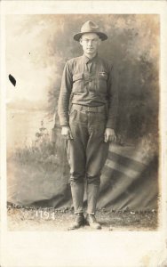 United States Soldier Uniform WW1 Era Real Photo Postcard