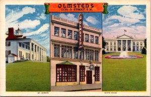 Linen Postcard Olmsted's Seafood Grill Restaurant 1336 G Street Washington D.C.