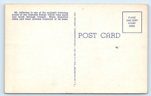 Mt. Jefferson - Deschutes National Forest - Oregon Linen Postcard