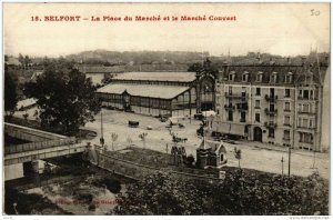 CPA BELFORT La Place du Marché et le Marché Couvert (722535)